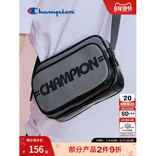 Champion冠軍官方單肩包男多口袋相機包休閒斜背背式兩用包包黑色 Champion冠軍官方單肩包男多口袋相機包休閒斜背背式兩用包包黑色