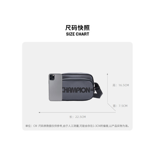 Champion冠軍官方單肩包男多口袋相機包休閒斜背背式兩用包包黑色 Champion冠軍官方單肩包男多口袋相機包休閒斜背背式兩用包包黑色