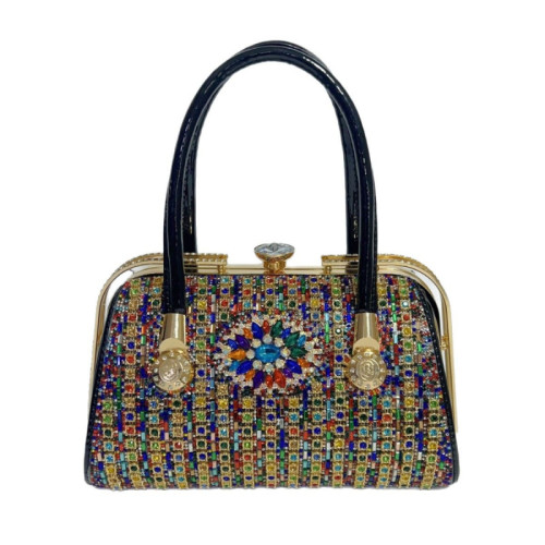 新款歐美閃亮晚宴包高級感鑲鑽水鑽包優雅婚禮旗袍宴會手提包禮服