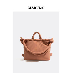 MABULA夾棉雙肩包大容量包包女式2025新款斜後後背包高級感通勤手提包