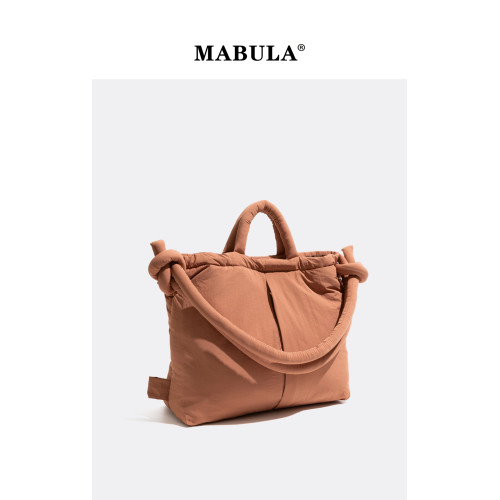 MABULA夾棉雙肩包大容量包包女式2025新款斜後後背包高級感通勤手提包