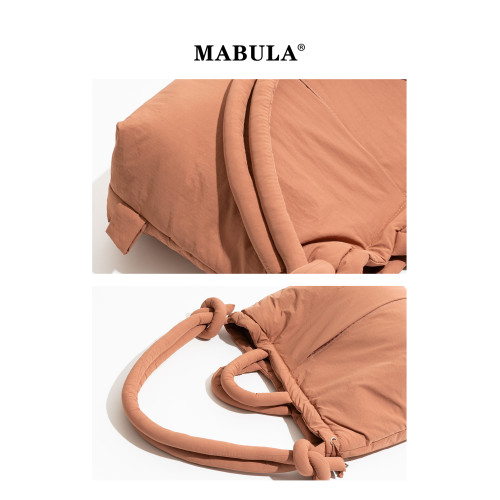 MABULA夾棉雙肩包大容量包包女式2025新款斜後後背包高級感通勤手提包