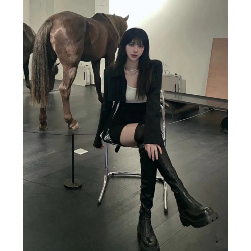 方糖過膝長靴子女2025新款爆款加絨厚底彈力瘦瘦春秋款長筒騎士靴