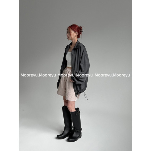 Mooreyu雨靴子女2026年大筒圍顯瘦高筒靴粗腿圓頭不過膝長筒靴女