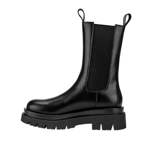 真皮馬丁靴女2026年新款英倫風春秋單靴短靴中筒切爾西厚底菸筒靴