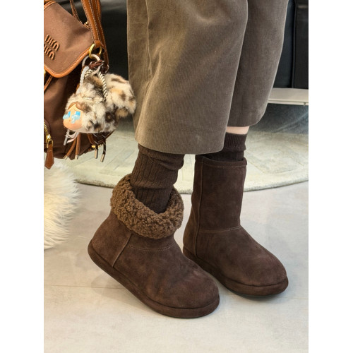 厚底內增高加絨加厚中筒雪地靴女2026新款冬季保暖套筒麵包棉鞋子 厚底內增高加絨加厚中筒雪地靴女2026新款冬季保暖套筒麵包棉鞋子