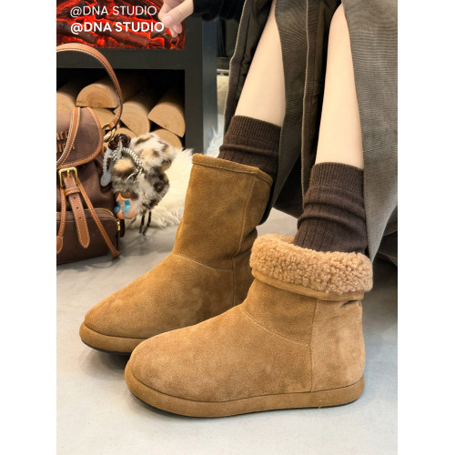 厚底內增高加絨加厚中筒雪地靴女2026新款冬季保暖套筒麵包棉鞋子 厚底內增高加絨加厚中筒雪地靴女2026新款冬季保暖套筒麵包棉鞋子