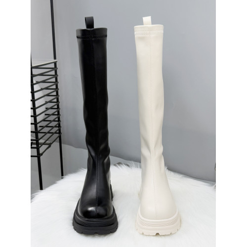 棕色靴子女長筒靴2025新款騎士靴秋冬加絨厚底小個子不過膝長靴