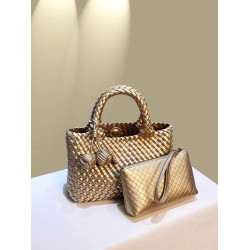 高質感純手工編織包雙手提包2025春夏新款真皮女包時尚單肩斜後後背包