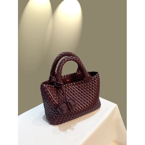 高質感純手工編織包雙手提包2025春夏新款真皮女包時尚單肩斜後後背包 高質感純手工編織包雙手提包2025春夏新款真皮女包時尚單肩斜後後背包