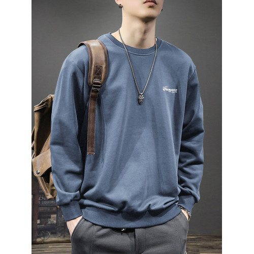 2025新款春秋款男裝秋季潮牌圓領衛衣男士長袖T恤上衣秋冬款男款