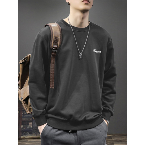 2025新款春秋款男裝秋季潮牌圓領衛衣男士長袖T恤上衣秋冬款男款