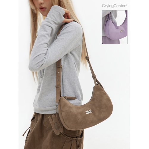 CryingCenter 豹紋仿絨多色斜背單肩手提機車包 含掛件 CryingCenter 豹紋仿絨多色斜背單肩手提機車包 含掛件