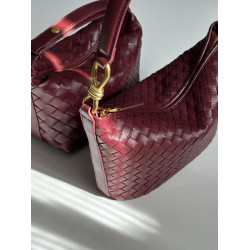 韓風純手工編織餃子包軟皮復古安可拉紅包包女慵懶菜籃子包