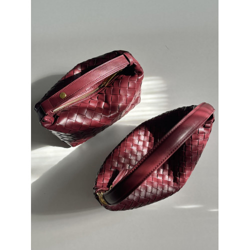 韓風純手工編織餃子包軟皮復古安可拉紅包包女慵懶菜籃子包