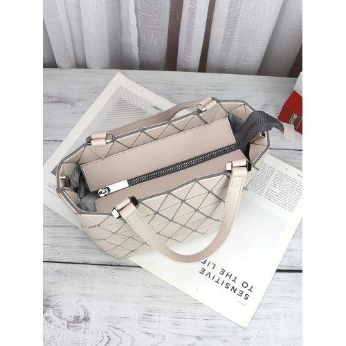 小號水桶包幾何菱格包經典啞光PVC圓邊材料背手提包小挎包斜後後背包