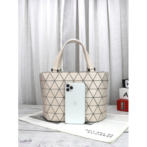 小號水桶包幾何菱格包經典啞光PVC圓邊材料背手提包小挎包斜後後背包