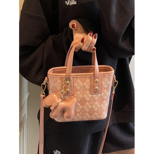 小包包女包2026新款時尚簡約百搭高級感菱格迷你斜後後背包手提水桶包