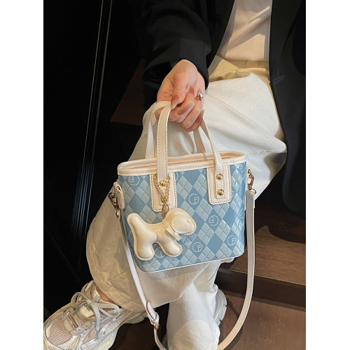 小包包女包2026新款時尚簡約百搭高級感菱格迷你斜後後背包手提水桶包