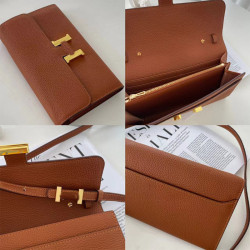 出口真皮女包百搭頭層荔枝紋牛皮單肩斜背手機包女士長款錢包