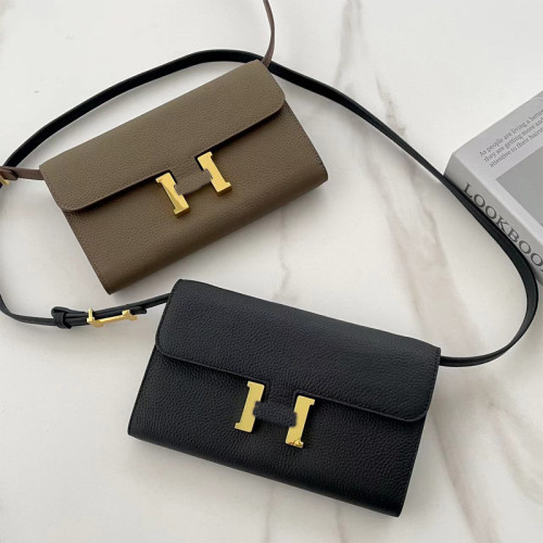 出口真皮女包百搭頭層荔枝紋牛皮單肩斜背手機包女士長款錢包