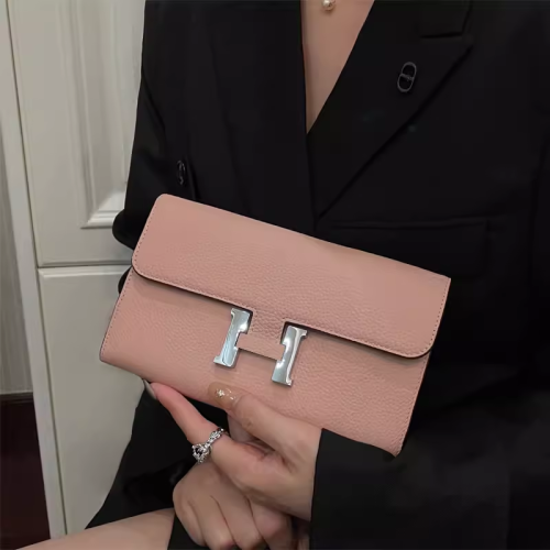 出口真皮女包百搭頭層荔枝紋牛皮單肩斜背手機包女士長款錢包