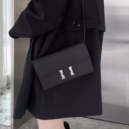 出口真皮女包百搭頭層荔枝紋牛皮單肩斜背手機包女士長款錢包