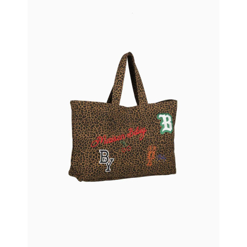 日本貴牌bibi豹紋貼布刺綉托特包