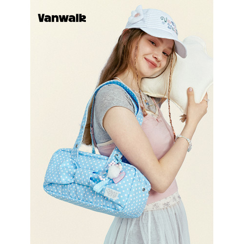 VANWALK Starry新款波點包包女生通勤手提單肩包日常百搭枕頭包