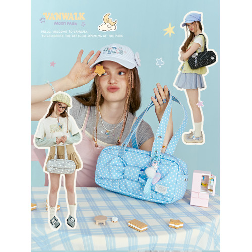 VANWALK Starry新款波點包包女生通勤手提單肩包日常百搭枕頭包