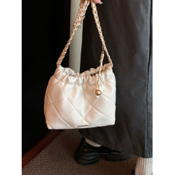 高級感菱格包包女2026新款時尚鏈條斜背水桶包小衆質感單肩通勤包