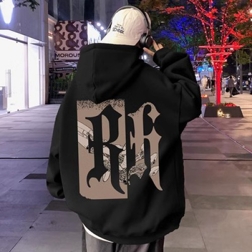 美式復古連帽衛衣男秋冬季加絨嘻哈套頭上衣ins潮牌重磅寬鬆外套