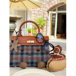 小衆復古毛妮凱莉Kelly單肩斜後後背包可愛卡通時尚手提包