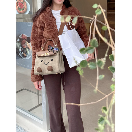 小衆復古毛妮凱莉Kelly單肩斜後後背包可愛卡通時尚手提包