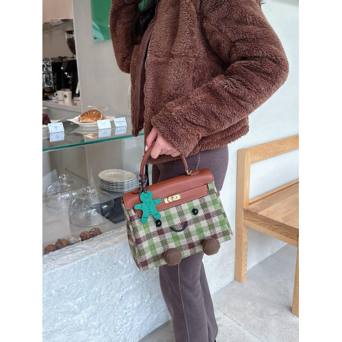 小衆復古毛妮凱莉Kelly單肩斜後後背包可愛卡通時尚手提包