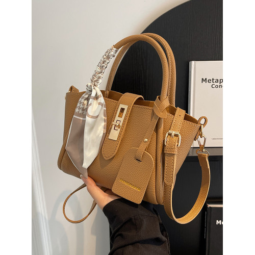 小衆時尚手拎水桶包女2025新款秋季潮流百搭單肩包高級感休閒女包