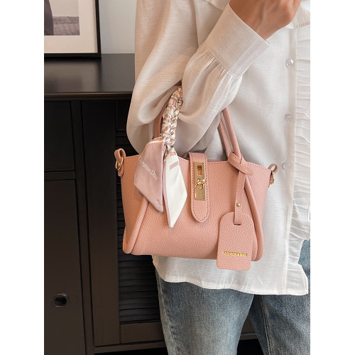 小衆時尚手拎水桶包女2025新款秋季潮流百搭單肩包高級感休閒女包