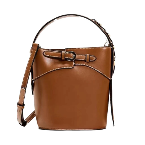 ZA家女包手拎水桶包女2024新款時尚通勤肩斜後後背包春季質感女包