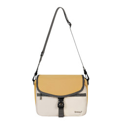 Qminica時尚通勤單肩包11寸PAD收納休閒多隔層郵差包防潑水斜後後背包