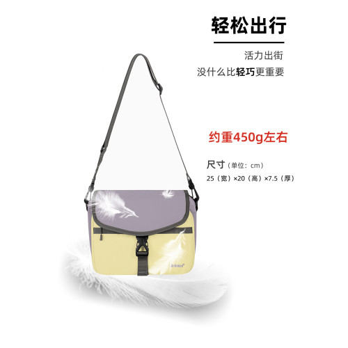 Qminica時尚通勤單肩包11寸PAD收納休閒多隔層郵差包防潑水斜後後背包