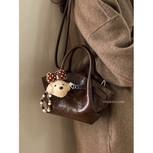 美拉德復古棕色包包女2026新款時尚百搭斜後後背包精緻超火手提小拎包 美拉德復古棕色包包女2026新款時尚百搭斜後後背包精緻超火手提小拎包