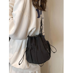 韓版休閒新款小衆單肩包斜後後背包小布包手機包女休閒百搭迷你小桶包