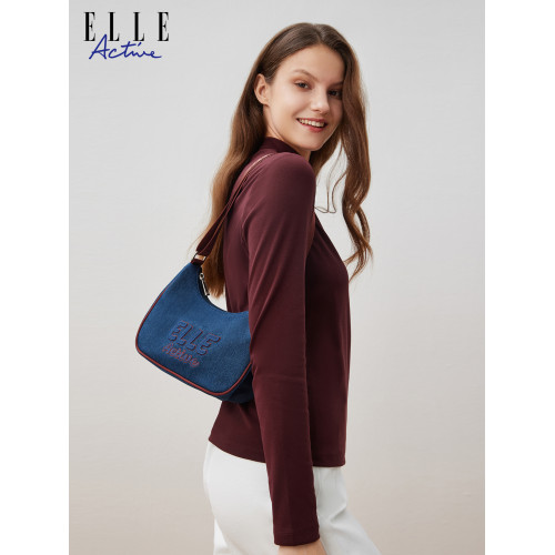 ELLE Active女包時尚休閒斜後後背包百搭氣質單肩包戶外運動風腋下包