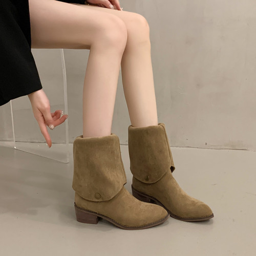 復古兩穿尖頭西部牛仔長筒高筒靴子女夏2026新款配裙子瘦瘦騎士靴 復古兩穿尖頭西部牛仔長筒高筒靴子女夏2026新款配裙子瘦瘦騎士靴