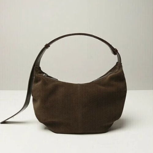 韓國小衆 nothing written23新款麂皮尼龍單肩斜背腋下包餃子包