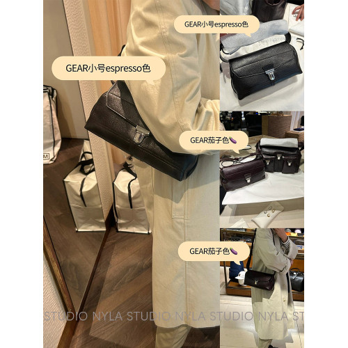 Gear bag繙蓋工裝包植鞣牛皮機車包小衆設計真皮郵差包斜背單肩包