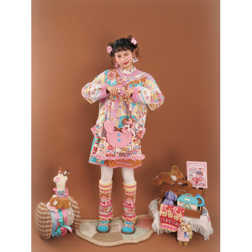 LutraJump〔縫紉部屋〕印花絎棉拼布風小衣服造型手提包單肩包