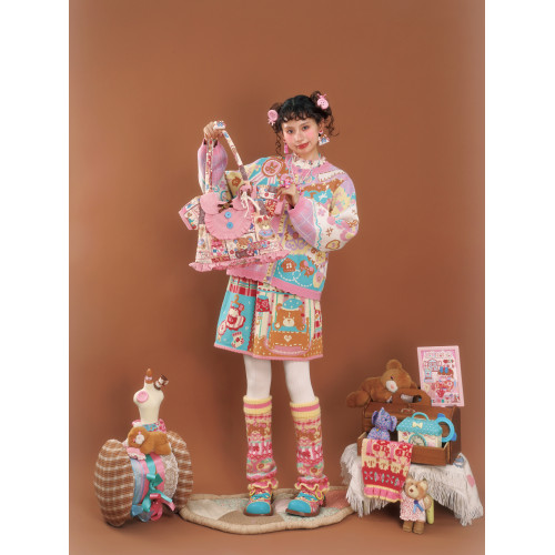 LutraJump〔縫紉部屋〕印花絎棉拼布風小衣服造型手提包單肩包
