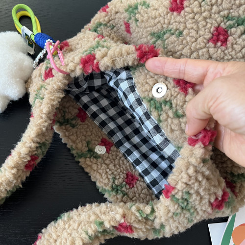 秋冬百搭毛毛包復古鬱金香提花搖粒絨單肩包斜後後背包高級感水桶包 秋冬百搭毛毛包復古鬱金香提花搖粒絨單肩包斜後後背包高級感水桶包