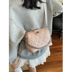 小衆設計包包女式2025新款夏天百搭超火斜後後背包韓版手提菱格水桶包